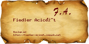 Fiedler Acicét névjegykártya